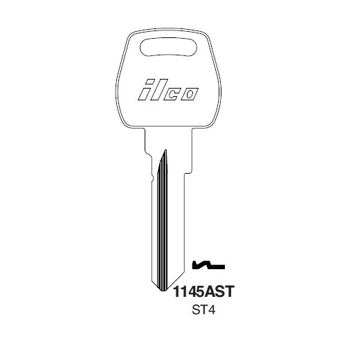 Ilco 1145AST uncut key blank for Stanley Padlock