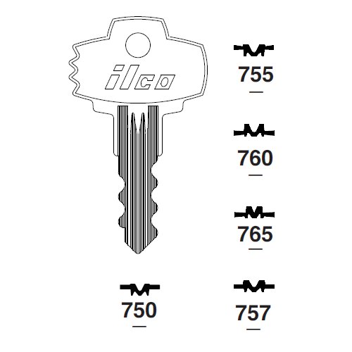 Ilco 760 uncut key blank for Dominion Lock