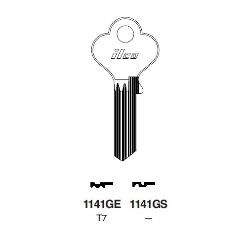 Ilco 1141GS uncut key blank for Taylor