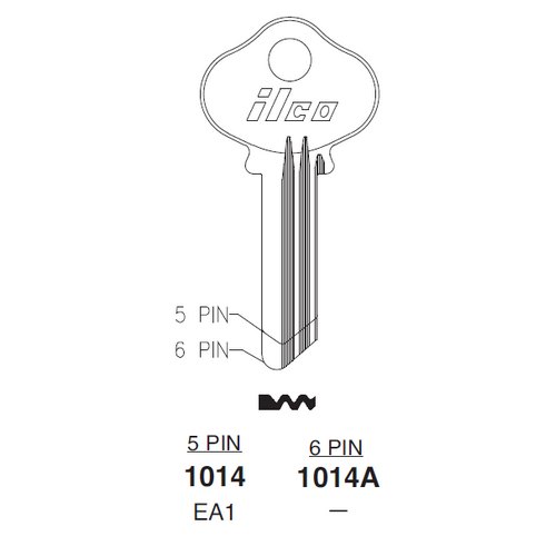 Ilco 1014A uncut key blank for Eagle Lock