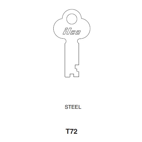 Ilco T72 uncut key blank for Excelsior