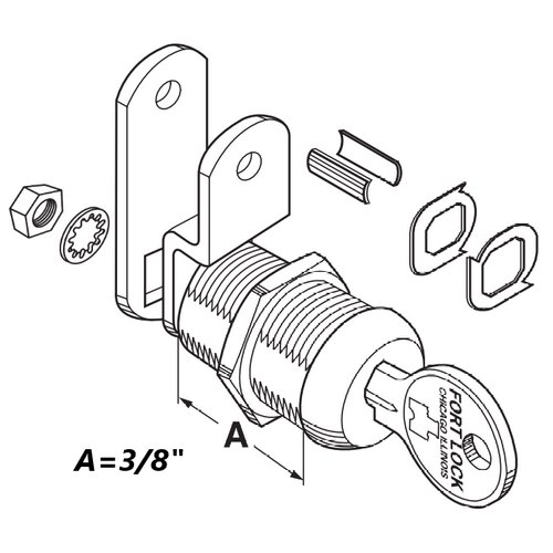 Fort MFW23038 Universal Cam Lock 3/8" Keyed Alike to 217 - MFW23038-217