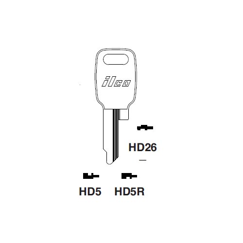 Ilco HD5 uncut key blank for Honda Motorcycles