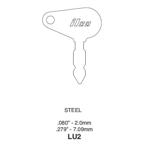 Ilco LU2 uncut key blank for Lucas