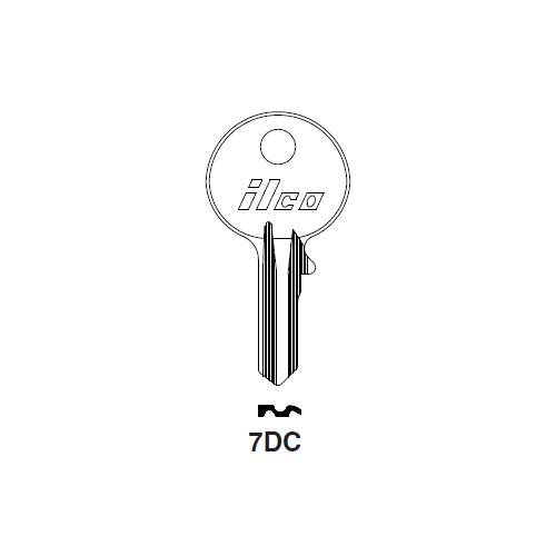 Ilco 7DC uncut key blank for Citroen, Panhard, Peugeot, Ronis