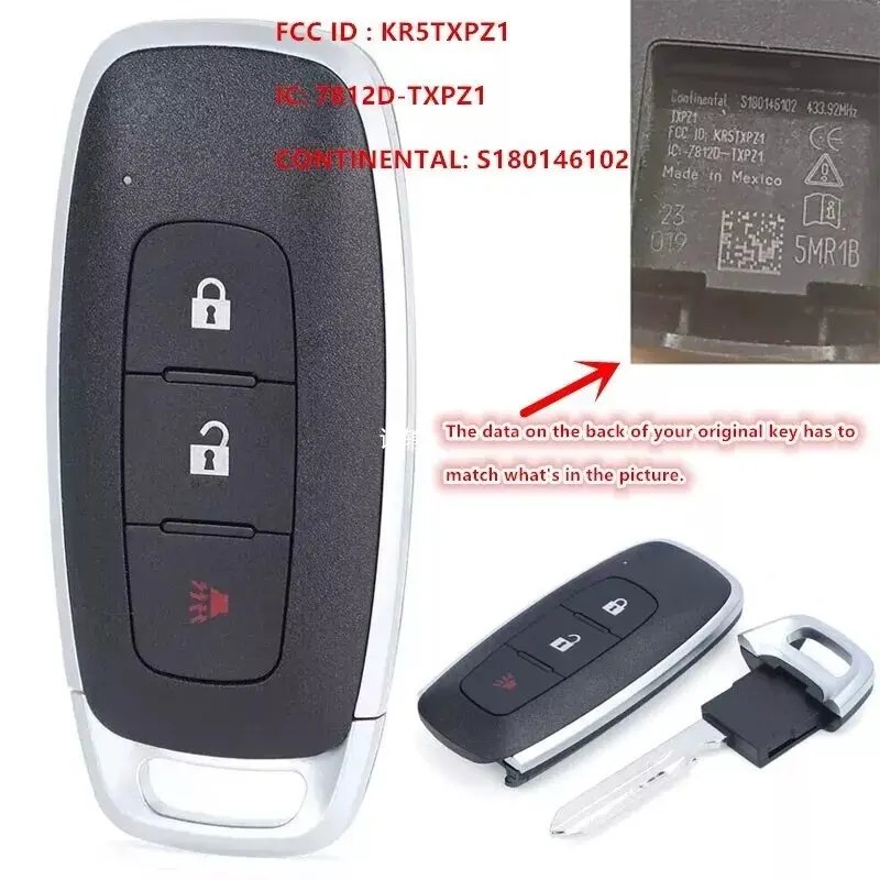 Nissan smart remote key KR5TXPZ1