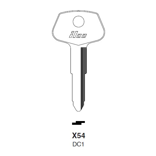 Ilco X54 uncut key blank for Chrysler, General Motors, Isuzu, Mitsubishi