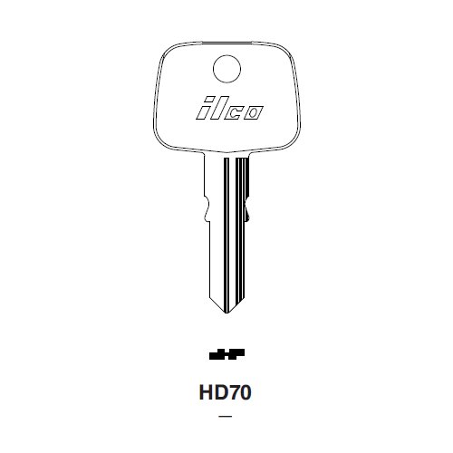 Ilco HD70 uncut key blank for Honda Automobiles