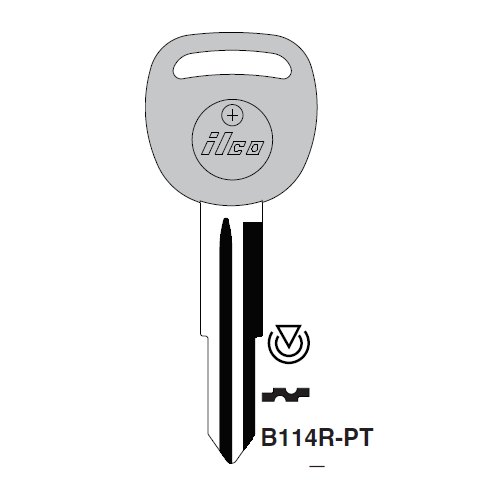 Ilco B114R-PT uncut key blank