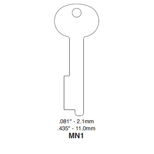 Ilco MN1 uncut key blank