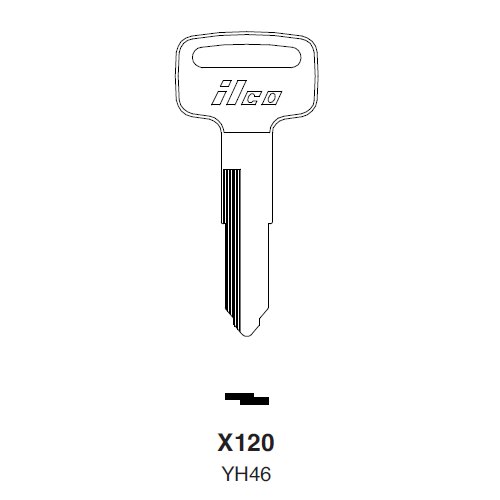 Ilco X120 uncut key blank