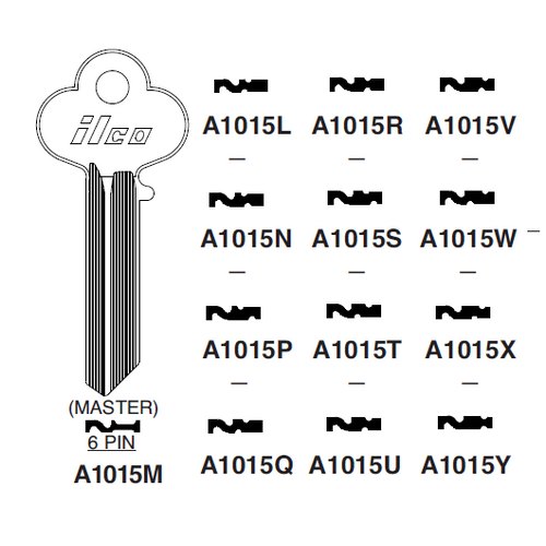 Ilco A1015N uncut key blank for Lockwood