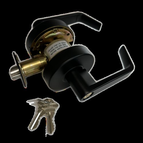 S Parker SL8160 Series Grade 2 Storeroom Leverset For New or Replacement Installations - Matte Black 2-3/4" BS