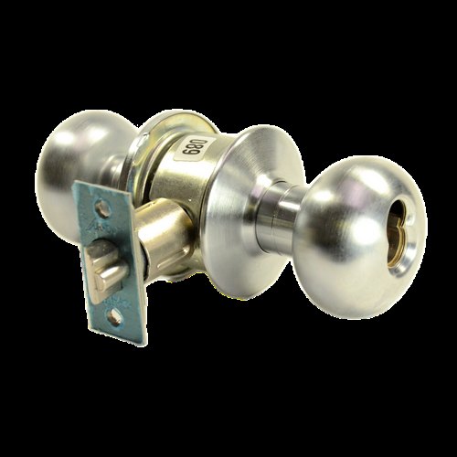 Arrow Lock MK Series Entry Tudor Knob Lock Brushed Chrome Finish - 2-3/8in Backset - Keyway: Less Core