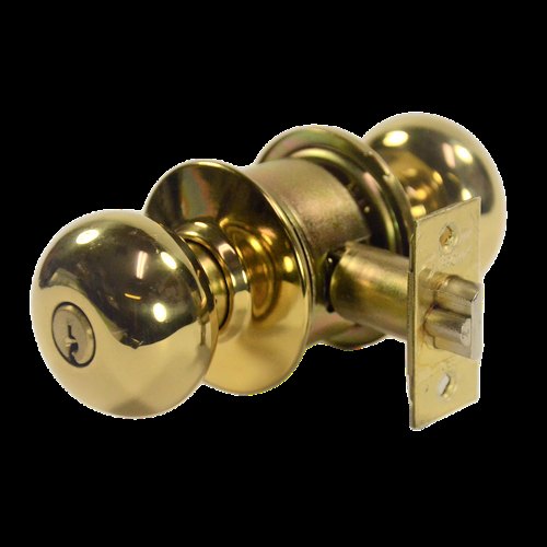 Arrow Lock MK Series Storeroom Tudor Knob Lock Polished Brass Finish - 2-3/4in Backset - Keyway: AR1