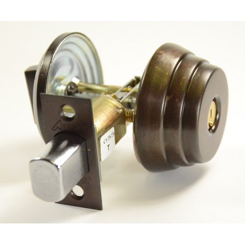 Arrow Lock E61-05A-395-141-CS Single Cylinder Deadbolt Grade 2, SC1 Keyway, 2-3/8" BS, Antique Brass Finish