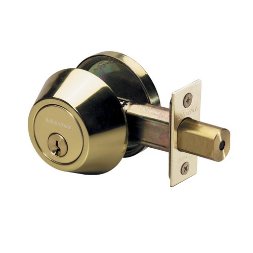 Master Lock DS0603KA4 Single Cylinder Deadbolt Grade 3, KW1 Keyway, Adjustable Backset, Polished Brass Finish