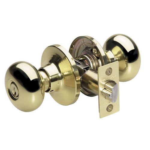 Entry Knob Biscuit, Polished Brass, Keyed Entry SC1