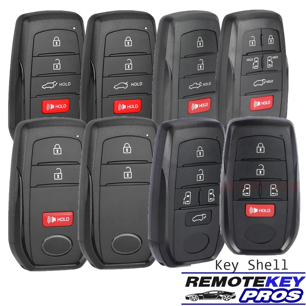 DIYKEY 2/3/4/5/6 Smart Remote Key Shell Case Fob for Toyota Sienna Venza Tacoma Tundra 2021 2022 2023 2024