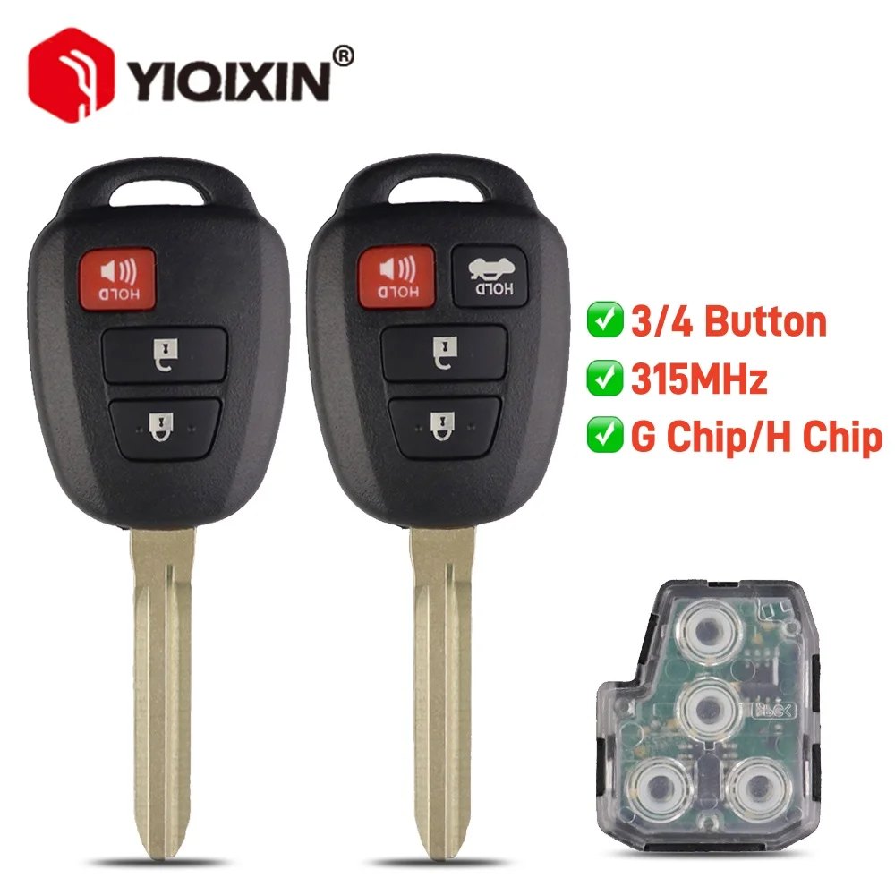 315Mhz G H Chip Remote Car Key For Toyota Camry 2012 2013 2014 2015 Corolla Tundra Pruis 2016 2017 HYQ12BDM 3/4 Button No Logo