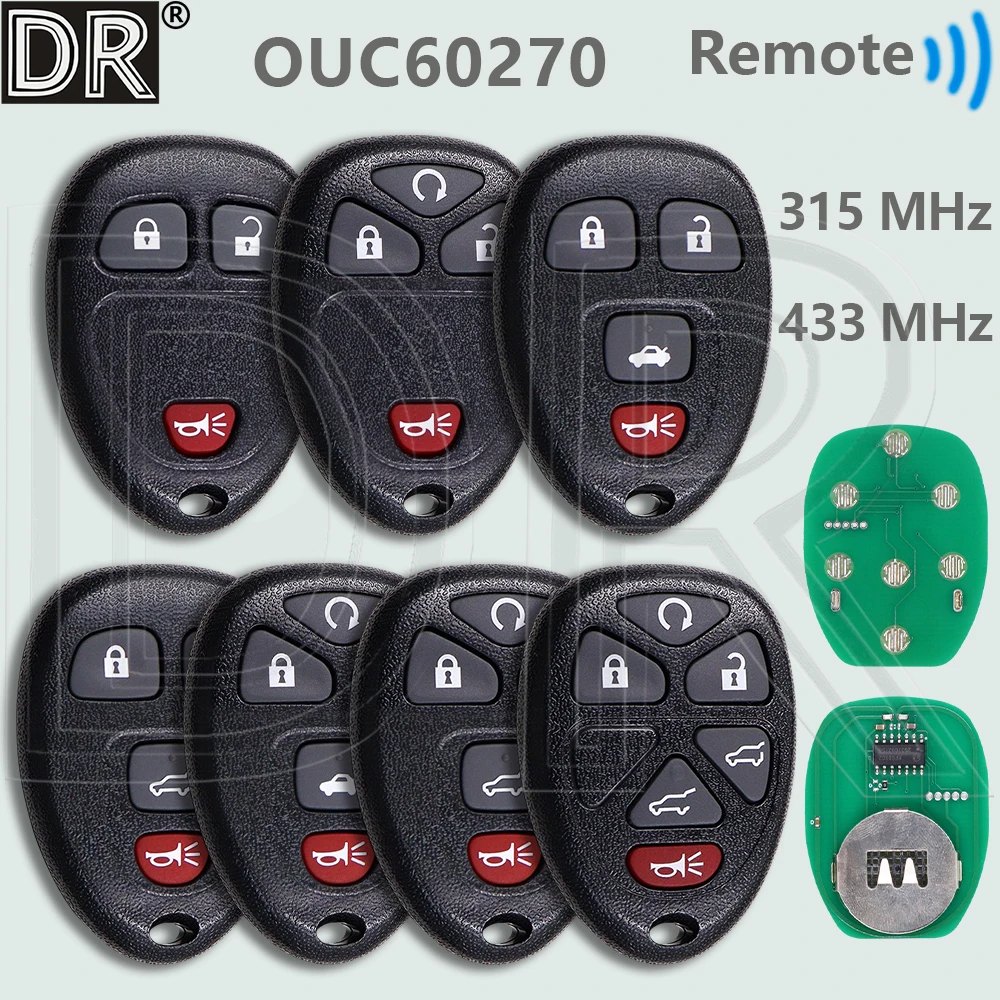 DR Keyless Entry OUC60270 315 433MHz Car Remote Key For Buick Chevrolet Cadillac Escalade Silverado Tahoe GMC Sierra Yukon