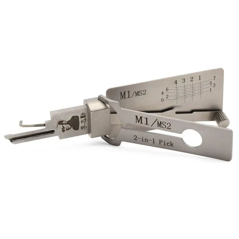 Lishi M1/MS2 2 in 1 Locksmith Tool Lock Pick & Decoder Flat Milling for Master Home Door Civil Lock