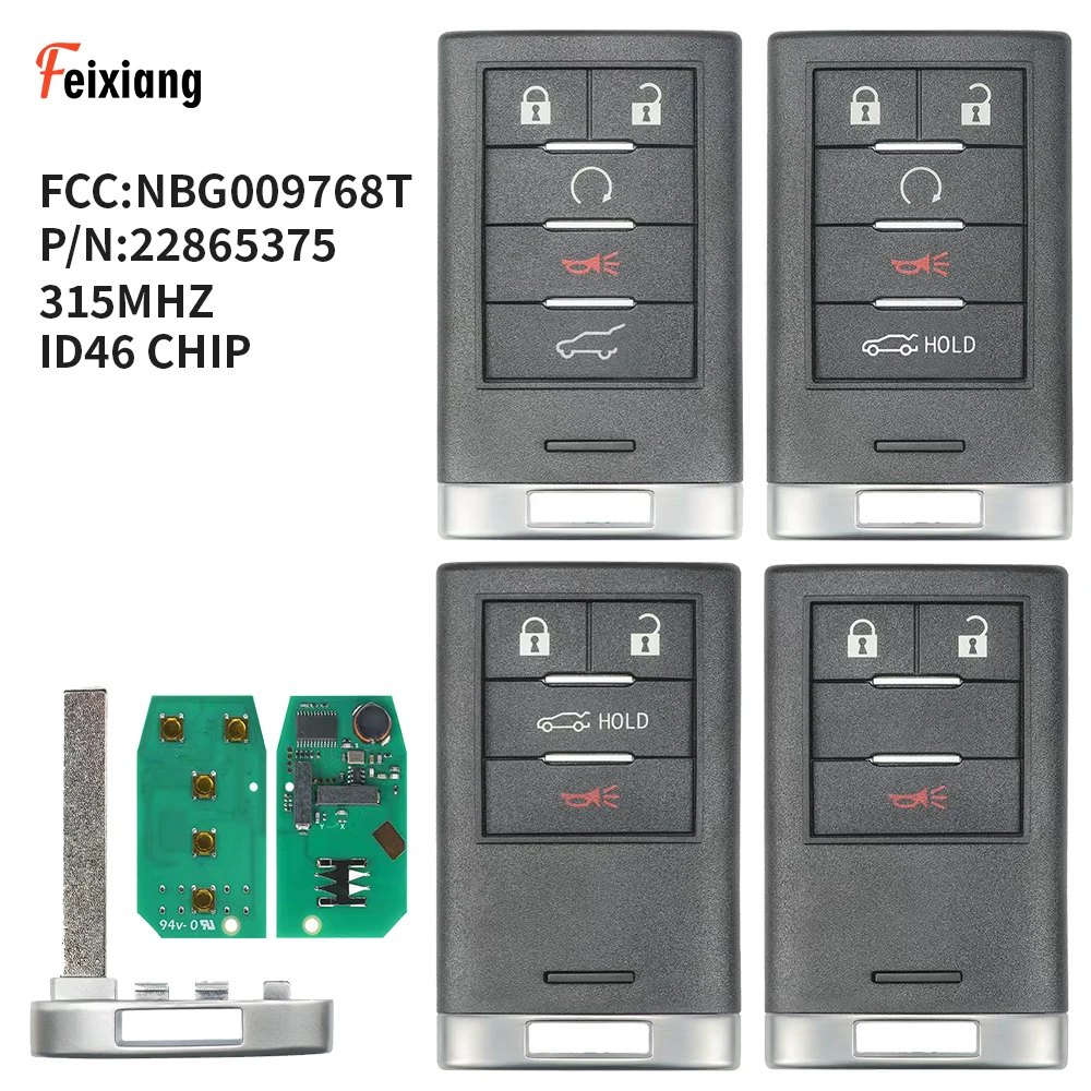 Fei Xiang NBG009768T For Cadillac ATS SRX CTS XTS DTS 2010 2011 2012 2013 2014 Smart Key Remote 315MHz  Keyless Entry Fob