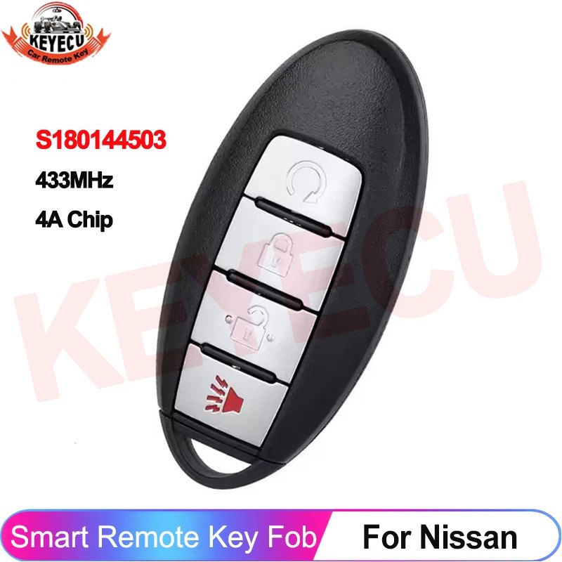 KEYECU S180144503 FCC ID: KR5TXN3 Smart Key Card For Nissan Kicks Rogue 2018 2019 2020 2021 Car Remote 433.92MHz 4A Chip