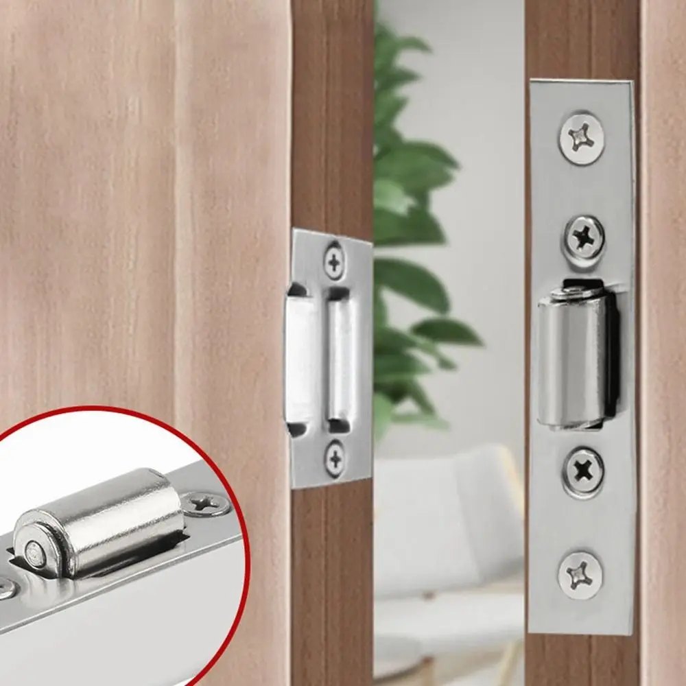 New Stainless Steel Door touch bead Furniture Hardware Hidden Cabinet Roller High-quality Latch Lock Cupboard Cabinet