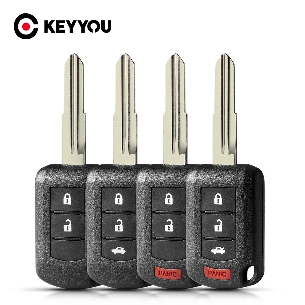 KEYYOU 2/3/4 Buttons Head Remote Car Key Case Shell For Mitsubishi Eclipse CROSS Outlander SPORT Mirage G4 Lancer