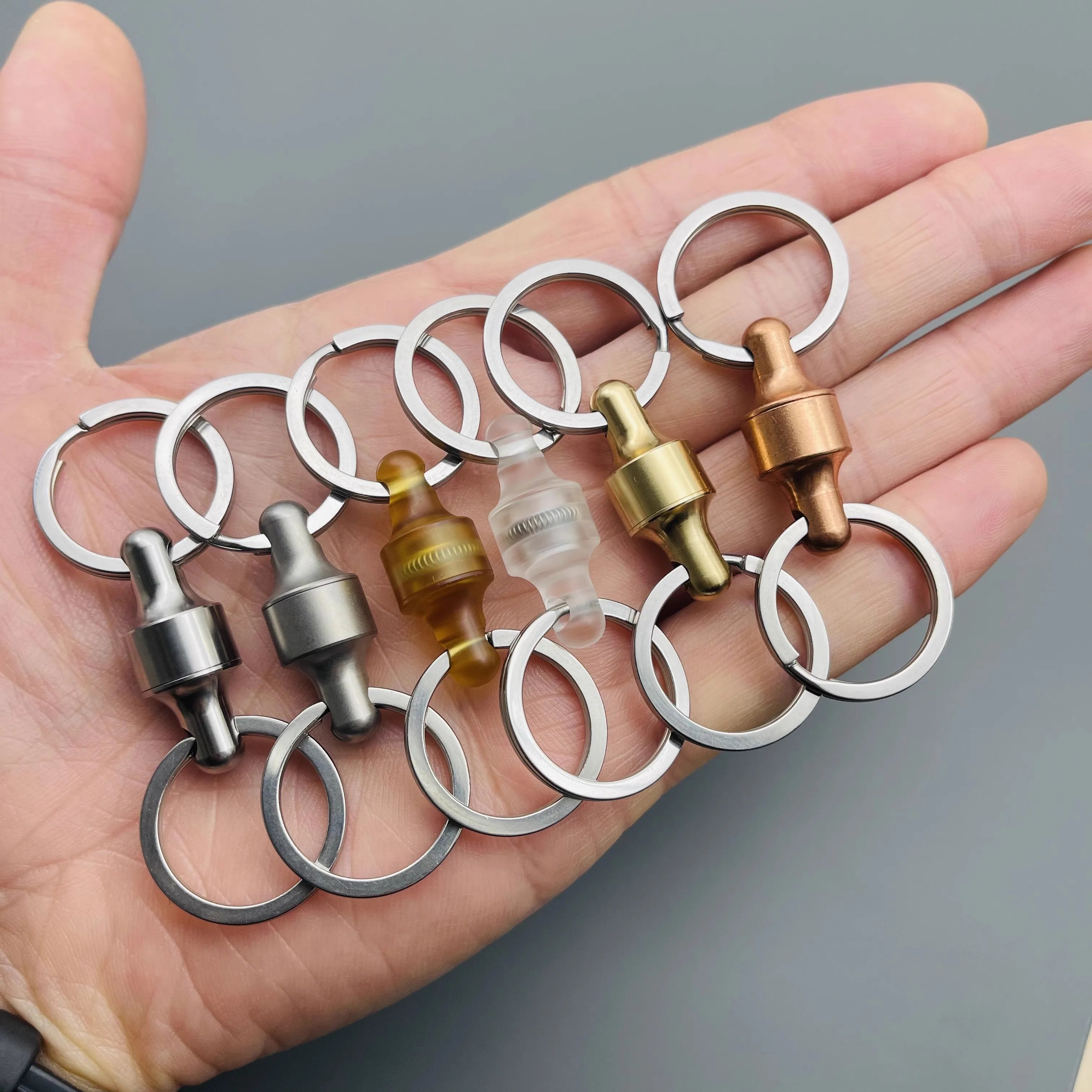 360 ° Rotation PEI Removable Key Ring Quick Release Dual Detachable Key Ring Pull-Apart EDC KeyChain  Car Pendant EDC Tool